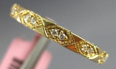 ESTATE .11CT DIAMOND 14K YELLOW GOLD CLASSIC ROUND FILIGREE TRIANGULAR LOVE RING