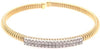 ESTATE .65CT DIAMOND 18KT 2 TONE GOLD CLASSIC 2 ROW SNAKE CUFF BANGLE BRACELET