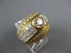 EXTRA LARGE 4.2CT DIAMOND 18KT 2 TONE GOLD ROUND & PRINCESS ENGAGEMENT RING #823