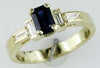 1.20CT DIAMOND & AAA SAPPHIRE 14KT YELLOW GOLD BAGUETTE CHANNEL ENGAGEMENT RING