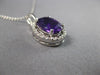 2.64CT DIAMOND & AAA AMETHYST 14KT WHITE GOLD OVAL & ROUND HALO FLOATING PENDANT