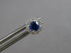 SMALL .51CT DIAMOND & AAA SAPPHIRE 14KT WHITE GOLD 3D ROUND FLOWER STUD EARRINGS