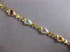 ESTATE WIDE 6CT AAA MULTI GEM 14KT YELLOW GOLD 3D MULTI HEART LOVE BRACELET