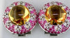 15.91CT DIAMOND & AAA PINK SAPPHIRE & CITRINE 14K WHITE GOLD 3D CLIP ON EARRINGS
