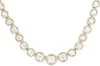 ESTATE 3.0CT DIAMOND 14KT WHITE GOLD ROUND GRADUATING BEZEL FUN TENNIS NECKLACE