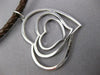 ESTATE 1.74CT DIAMOND 14KT WHITE GOLD 3D TRIPLE HEART SIDEWAY FLOATING PENDANT