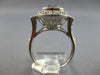 LARGE 3.35CT CUBIC ZIRCONIA 14KT WHITE GOLD 3D ROUND & BAGUETTE ENGAGEMENT RING