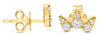 .38CT DIAMOND 14K YELLOW GOLD ROUND CLASSIC PAVE MULTI LEAF FLORAL STUD EARRINGS