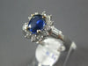 ESTATE 1.83CT DIAMOND & AAA SAPPHIRE 14KT WHITE GOLD OVAL FLOWER ENGAGEMENT RING
