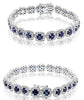LARGE 12.85CT DIAMOND & AAA SAPPHIRE 18KT WHITE GOLD 3D ROUND HALO CUFF BRACELET