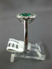 1.22CT DIAMOND & AAA EMERALD 18K WHITE GOLD 3D OVAL & ROUND HALO ENGAGEMENT RING