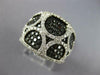 ESTATE 1.76CT WHITE & BLACK DIAMOND 18KT WHITE GOLD MULTI ROW CIRCULAR FUN RING