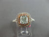 LARGE GIA 1.45CT WHITE PINK & GREEN DIAMOND 18KT WHITE & ROSE GOLD CLASSIC RING