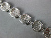 ESTATE LARGE 4.15CT DIAMOND 18K WHITE GOLD ROUND CLUSTER CLASSIC TENNIS BRACELET