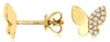 ESTATE .13CT DIAMOND 14KT YELLOW GOLD 3D CLASSIC BUTTERFLY STUD EARRINGS
