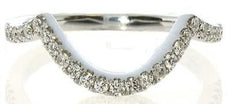 .22CT DIAMOND 18KT WHITE GOLD 3D SEMI CIRCULAR V SHAPE WEDDING ANNIVERSARY RING