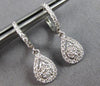 .66CT DIAMOND 14KT WHITE GOLD CLASSIC CLUSTER TEAR DROP HUGGIE HANGING EARRINGS
