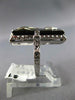 ANTIQUE LARGE .07CT ART DECO OLD MINE DIAMOND & ONYX 14KT WHITE GOLD RING #26432