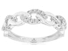 ESTATE .21CT DIAMOND 14KT WHITE GOLD CLASSIC ROUND MULTI LINK INFINITY LOVE RING