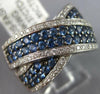 LARGE 2.22CT DIAMOND & AAA SAPPHIRE 14K WHITE GOLD 3D MULTI ROW CRISS CROSS RING
