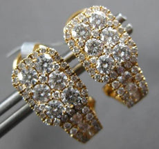 1.42CT DIAMOND 18K ROSE GOLD ROUND CLUSTER RECTANGULAR UMBRELLA HANGING EARRINGS