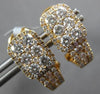 1.42CT DIAMOND 18K ROSE GOLD ROUND CLUSTER RECTANGULAR UMBRELLA HANGING EARRINGS