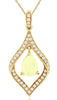 .57CT DIAMOND & AAA OPAL 14KT YELLOW GOLD 3D PEAR SHAPE & ROUND FLOATING PENDANT
