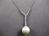 .28CT DIAMOND & AAA SOUTH SEA PEARL 18KT WHITE GOLD V SHAPE LARIAT LOVE NECKLACE