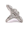 EXTRA LARGE 3.33CT DIAMOND 18KT WHITE GOLD 3D MULT SHAPE ELONGATED COCKTAIL RING