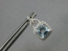 2.02CT DIAMOND AAA AQUAMARINE 14KT WHITE GOLD CUSHION LOVE KNOT HANGING EARRINGS