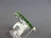 1.08CT DIAMOND & AAA GREEN GARNET 14KT WHITE GOLD SHARED PRONG ANNIVERSARY RING