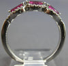 .65CT DIAMOND & AAA PINK SAPPHIRE 14KT WHITE GOLD 3 STONE HALO ANNIVERSARY RING