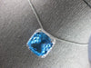 LARGE 10.65CT DIAMOND & AAA BLUE TOPAZ 14K WHITE GOLD 3D CUSHION & ROUND PENDANT