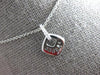 SMALL .23CT DIAMOND 14KT WHITE GOLD 3D ROUND & BAGUETTE SQUARE FLOATING PENDANT