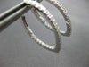 .72CT DIAMOND 18KT WHITE GOLD CLASSIC INSIDE OUT OVAL HOOP FUN HANGING EARRINGS