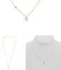 .10CT DIAMOND 14KT YELLOW GOLD 3D INITIAL R SOLITAIRE BY THE YARD FUN NECKLACE