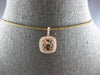 1.58CT DIAMOND & AAA MORGANITE 14KT ROSE GOLD HALO FILIGREE FUN FLOATING PENDANT