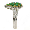 1.72CT DIAMOND & AAA EMERALD 18KT 2 TONE GOLD ROUND CLUSTER PEAR SHAPE FUN RING