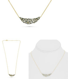 1.15CT GREEN DIAMOND 14KT YELLOW GOLD 3D BAGUETTE CLUSTER HAPPY FACE NECKLACE