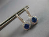 1.50CT DIAMOND & AAA CEYLON SAPPHIRE 18K WHITE GOLD SQUARE HALO HANGING EARRINGS