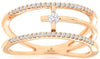 ESTATE .20CT DIAMOND 14KT ROSE GOLD 3D CLASSIC SOLITAIRE CROSS FUN RING