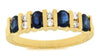 1.14CT DIAMOND & AAA SAPPHIRE 14KT YELLOW GOLD 3D OVAL 4 STONE ANNIVERSARY RING