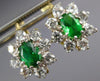 LARGE 3.5CT CUBIC ZIRCONA & AAA SYNTHETIC EMERALD 14K YELLOW GOLD EARRINGS 27401