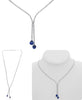 5.5CT DIAMOND & AAA SAPPHIRE 14KT WHITE GOLD 3D ROUND OVAL & PEAR SHAPE NECKLACE