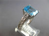 4.03CT DIAMOND & AAA BLUE TOPAZ 14KT WHITE GOLD CUSHION & ROUND ENGAGEMENT RING