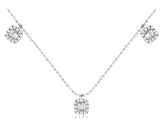 .75CT DIAMOND 14KT WHITE GOLD ROUND & BAGUETTE BY THE YARD CHANDELIER NECKLACE