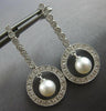 .45CT DIAMOND & AAA SOUTH SEA PEARL 14KT WHITE GOLD 3D FILIGREE HANGING EARRINGS