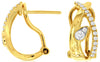 ESTATE .30CT DIAMOND 14KT YELLOW GOLD CRISS CROSS LOVE CLIP ON HANGING EARRINGS