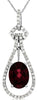 1.62CT DIAMOND & AAA RHODOLITE 14KT WHITE GOLD OVAL & ROUND FUN FLOATING PENDANT