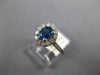 ESTATE .74CT DIAMOND & AAA SAPPHIRE 14K WHITE GOLD OVAL & ROUND FLOWER LOVE RING
